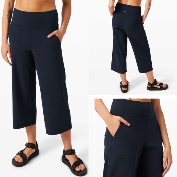 lululemon athletica Pants - Lululemon Align Wide Leg Crop 23"
True Navy! EUC